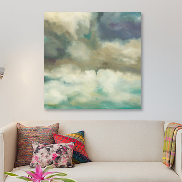 « gathering storm », impression sur toile, H 16 po x l 16 po x P 1 po, Papier beaux-arts encadré noir, Blanc