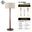 Lampe sur pied colonne 61 po en bois de noyer moderne avec abat-jour tambour en lin beige, lampe sur pied minimaliste, certifiée cULus pour les tables d'appoint de salon, les coins de chambre à coucher, les bureaux à domicile ou les salles d'étude-1043272188
