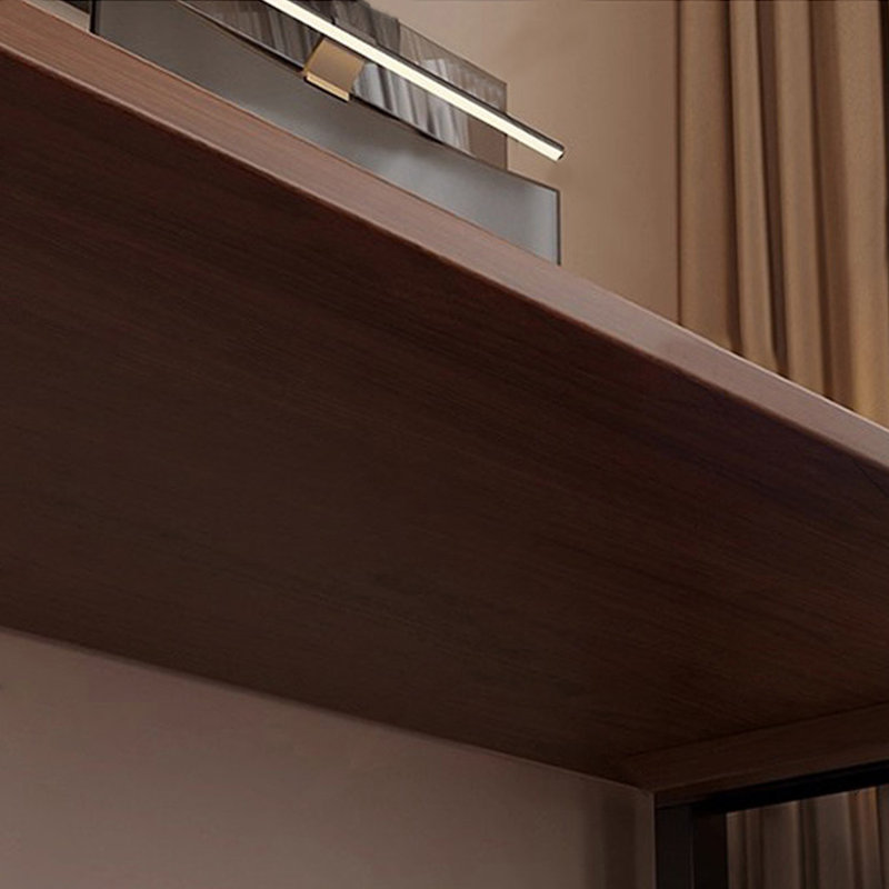 Bureau brun bois de noyer + rectangulaire en bois massif + acier au carbone, H 29,53 po x l 70,87 po x P 31,5 po