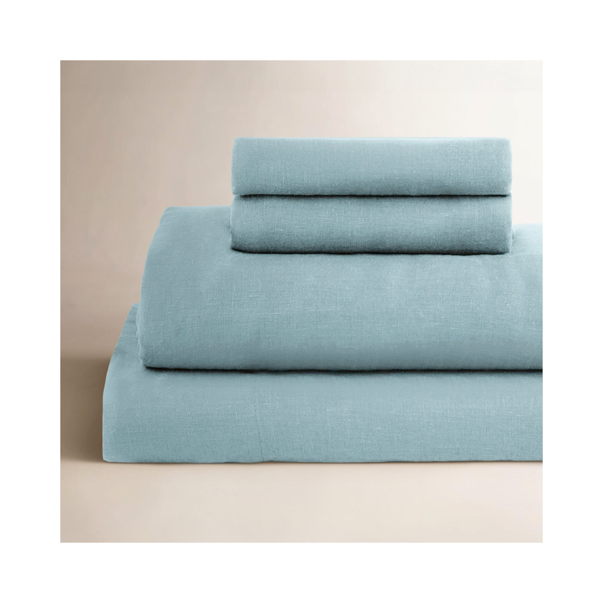 100% French Linen Sheet Set, Wave, California King Sheet Set with 2 Pillowcases