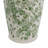 White Ceramic Flower Vase With Green Floral Pattern-91637191