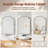 20"x30" Arched Bathroom Medicine Cabinet with Mirror, Wall Mounted Recessed/Surface Mount Storage Cabinet, Black Metal Frame, Easy Installation for Bathroom Vanity-1747214117-1747214119