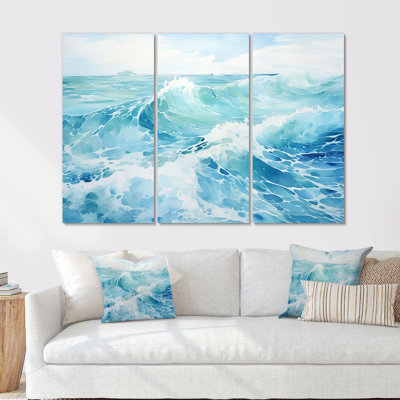 Blue Ocean In Motion Scenery III - Ensemble de décorations murales océan