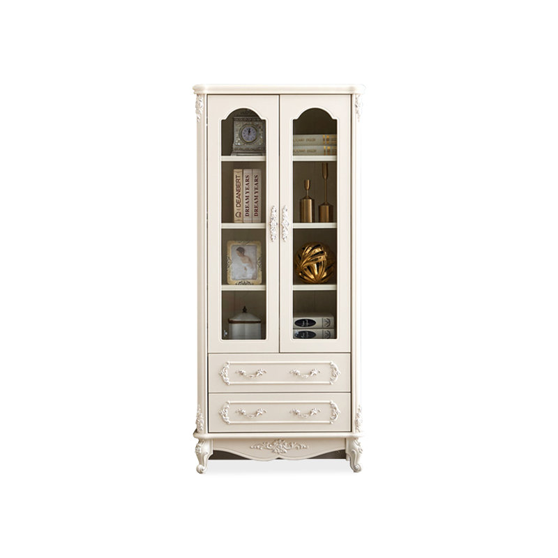 Présentoir moderne en bois manufacturé blanc