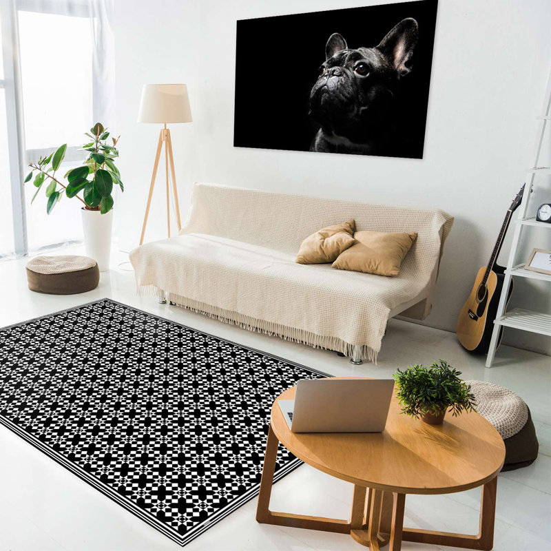 Pradnya Non-Slip Geometric Indoor Doormat, 203 x 136 cm