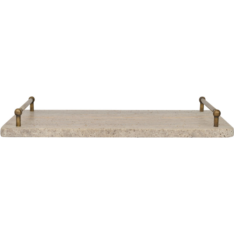 Plateau en travertin Nathan Grey, Grey Travertine