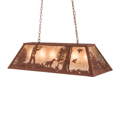 42" Long Quail Hunter With Dog Oblong Pendant