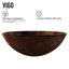 Lavabo de salle de bain vasque rond en verre L 17 po x l 6 po H Giovanni Russet-100503704