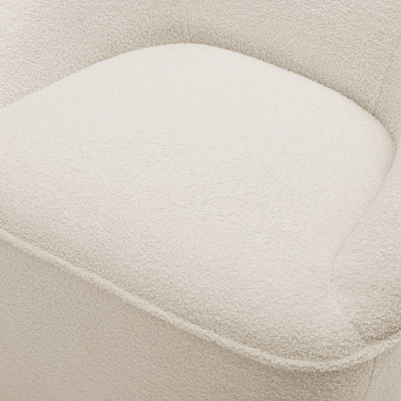 Fauteuil demi-tonneau Alemar, Tissu blanc cassé