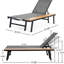 Chaise longue avec éclats - table d'appoint en grain de bois, structure en aluminium, positions réglables, sièges en filet, entretien des sièges profonds de 77 pouces, pour le jardin,