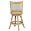 Avdija Rustic Upholstered Driftwood Swivel Bar Stool-112232070-112232072