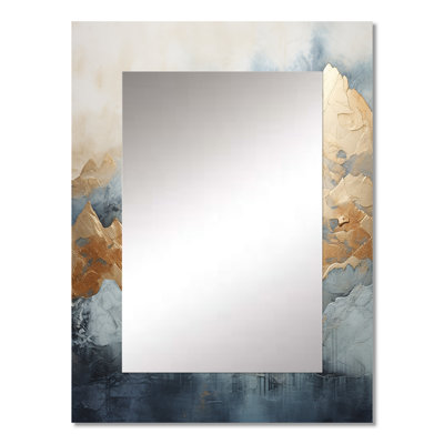 Majestic Mountain Peaks IV - Mountains Wall Mirror, Traditional Decorative Mirror, Printed Metal Art