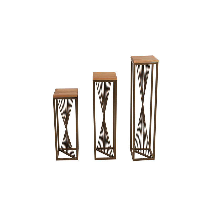 Tables gigognes en bois massif Aakash, Or