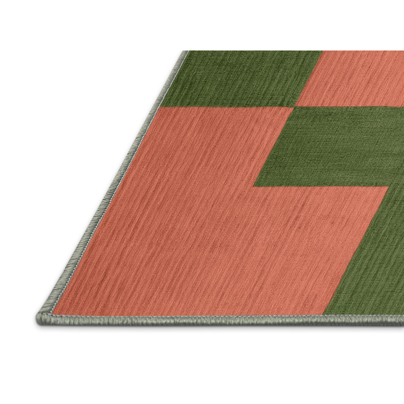 Tapis botanique brun lavable à la machine, Carré 5 pi