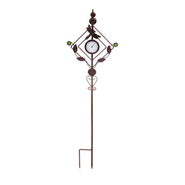 Arlmont & Co. Cyn Thermometer Petals Garden Stake