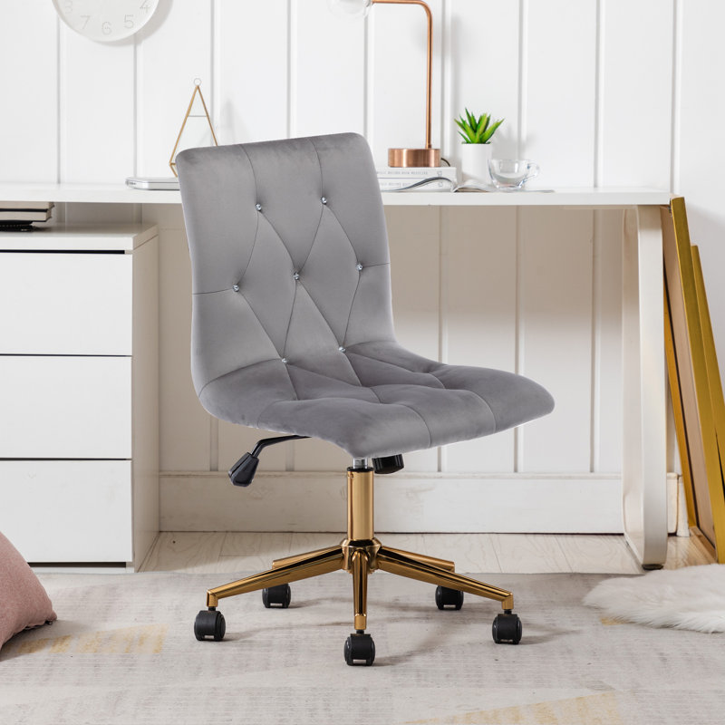 Chaise de bureau ergonomique en velours, gris