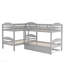 Lit simple superposé en forme de L avec lit gigogne gris-446877987