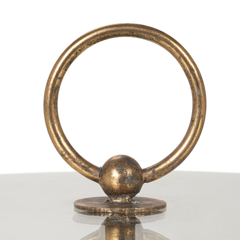 Table d'appoint en métal et verre