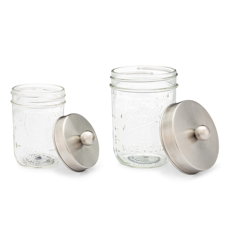 Stainless Steel and Glass Apothecary Jar Set