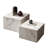 Faux Marble Nesting Coffee Tables - Set of 2 Modern Square Side Tables for Living Room, No Assembly Needed,Marble White-585419826