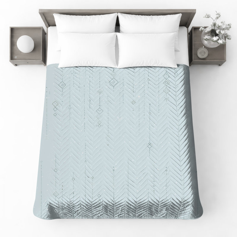 Couvre-lit matelassé à motif géométrique toutes formes confondues, Très grand lit