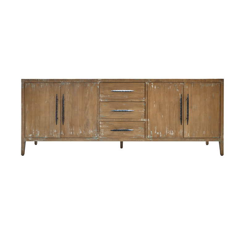 Julaine 91" 3-Drawer Sideboard, Natural Gray