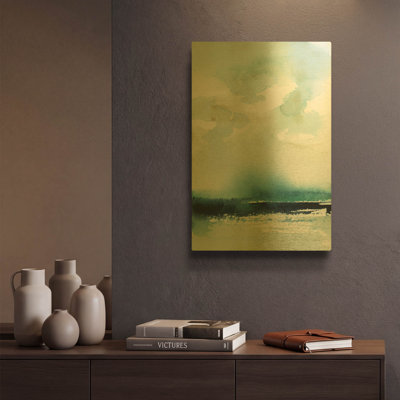 «Seascape» par Katrina Pete, art mural en métal doré, 12 po x 16 po