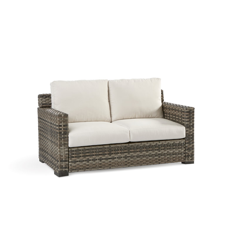 Varney 56'' Wide Loveseat with Cushions, Cast Silver Sunbrella®
