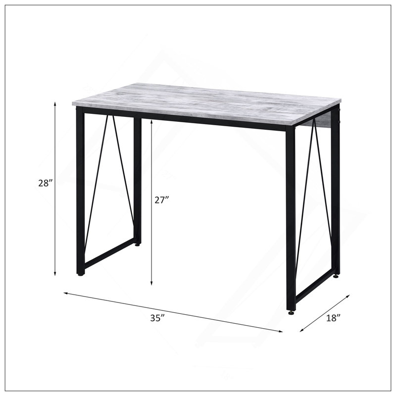 Zaidin Antique White& Black Finish Writing Desk, 28" H x 35" W x 18" D, Antique White