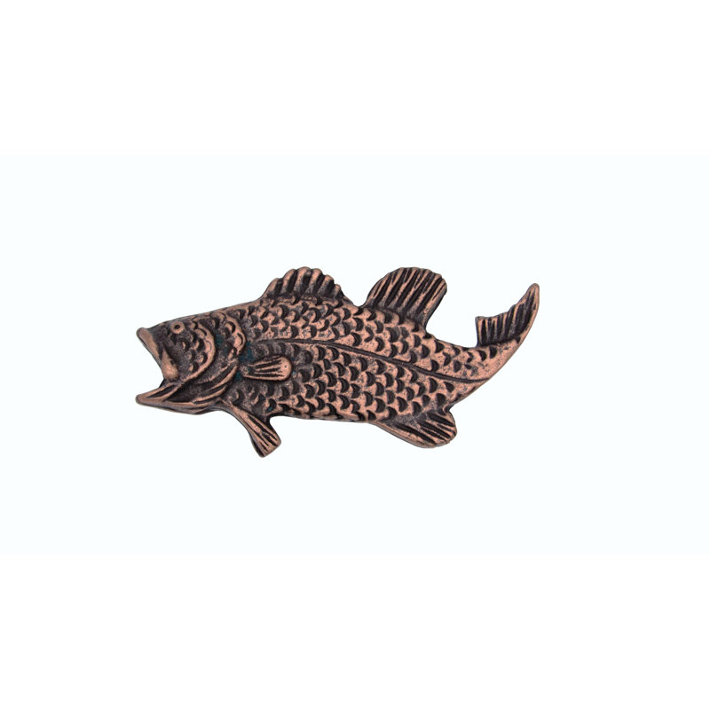 Poignée fantaisie poisson 2 3/8 po, Cuivre antique