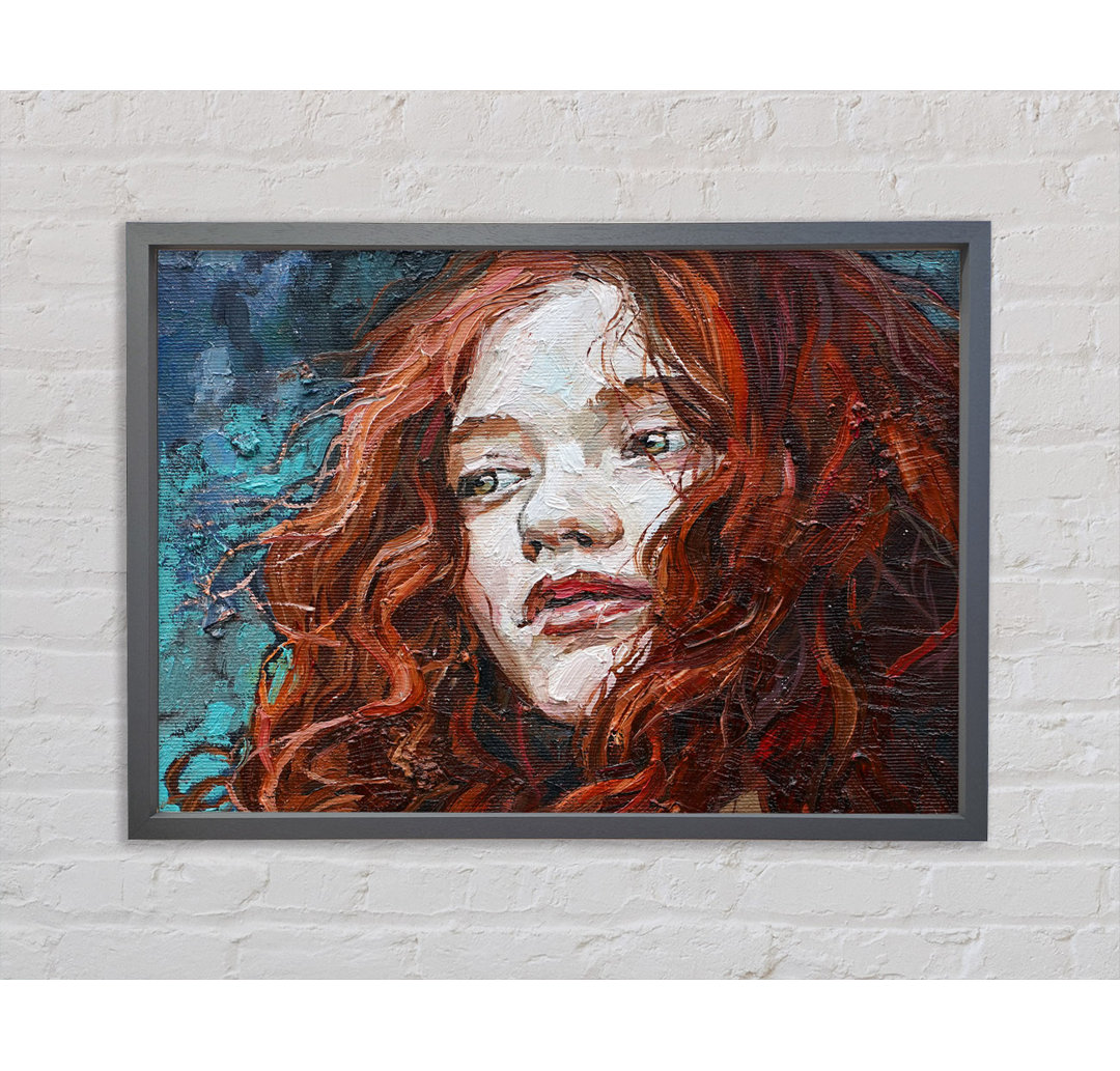 Redhead Stare - Einzelner Bilderrahmen Kunstdrucke auf Leinwand