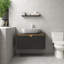 Meuble-lavabo 30 po, meuble de rangement mural en contreplaqué flottant, meuble-lavabo en pierre frittée de haute qualité avec lavabo en marbre blanc Volakas