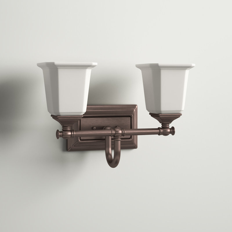 Nicholas 2 - Light Dimmable Vanity Light, Harbor Bronze, Opal