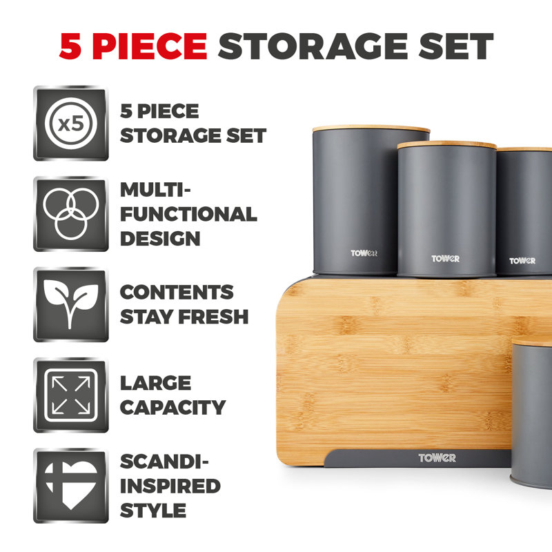 Scandi Food Storage - Set of 5 Containers and 5 Lids