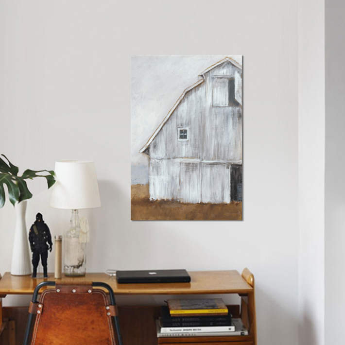 « abandonné grange ii », reproduction d’impression sur toile, H 18 po x l 12 po x P 1,5 po, Toile tendue, Pas de tapis