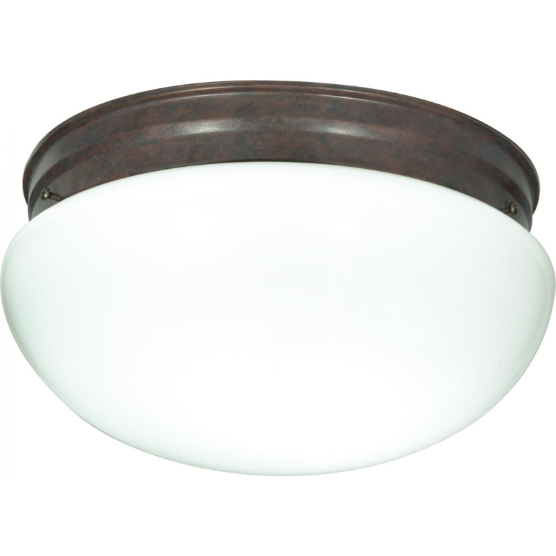 Plafonnier encastré 12 po 2 lumières Chacon, Bronze vieilli