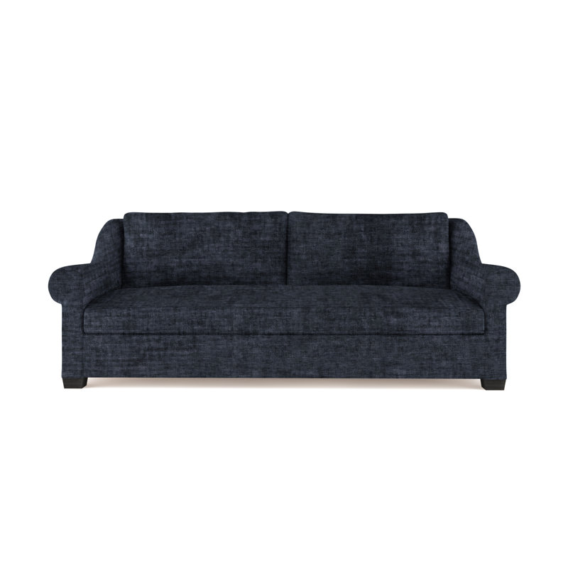 Sofa, Linen Blue Print, 32" H x 72" W x 41" D