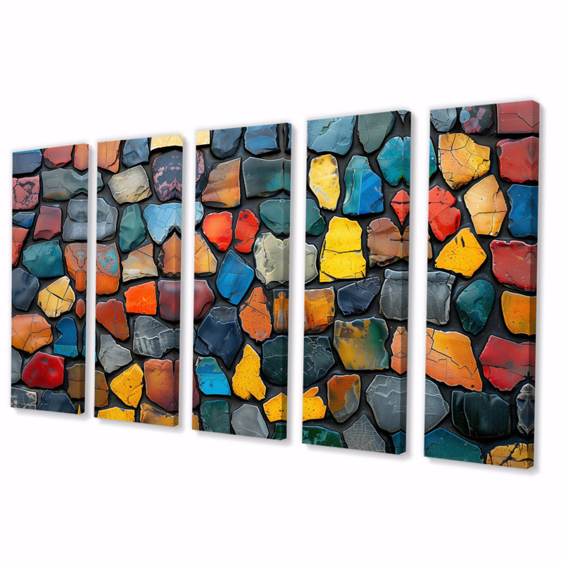 Carreaux de mosaïque colorée, ensemble de salon art mural mosaïque beauté II, H 28 po x l 60 po