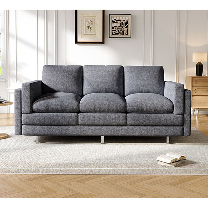 Canapé moderne à 3 places avec coussins de siège à deux couches pour un confort accru et une élégance de salon., Gris