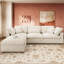 Canapé modulaire en forme de L avec repose-pieds Bouley beige-371563904