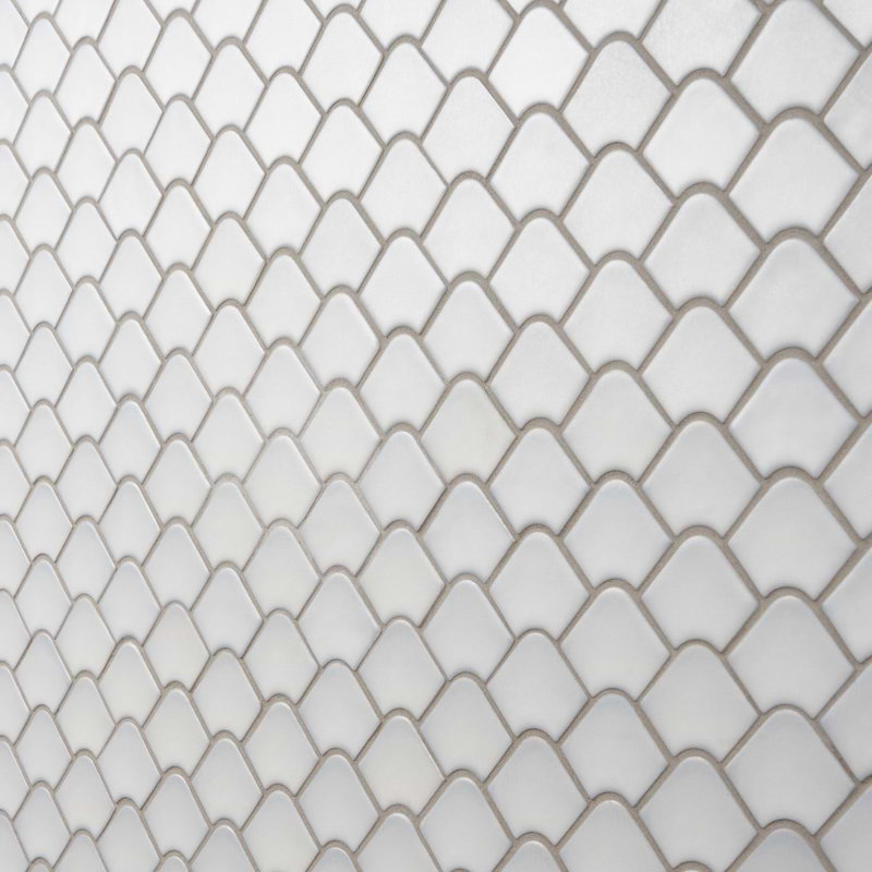 Suki 2X3 Fishscale Matte Mosaic Tile, Gray