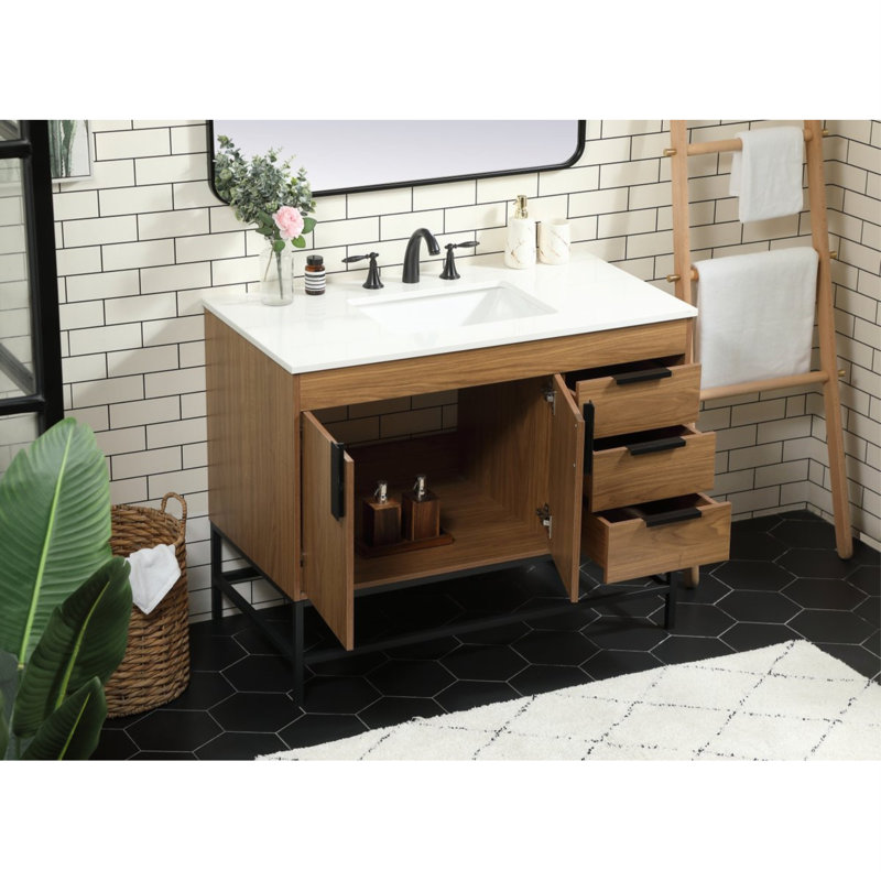 Ensemble de meuble-lavabo simple 42 po Eugene, Noyer brun