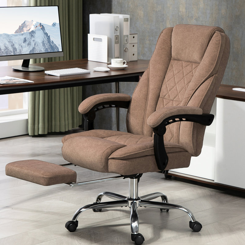Fauteuil de bureau d'ordinateur, brun, avec repose-pieds, chauffant et réglable en hauteur, réglable en hauteur pour les chauffeurs de bureau