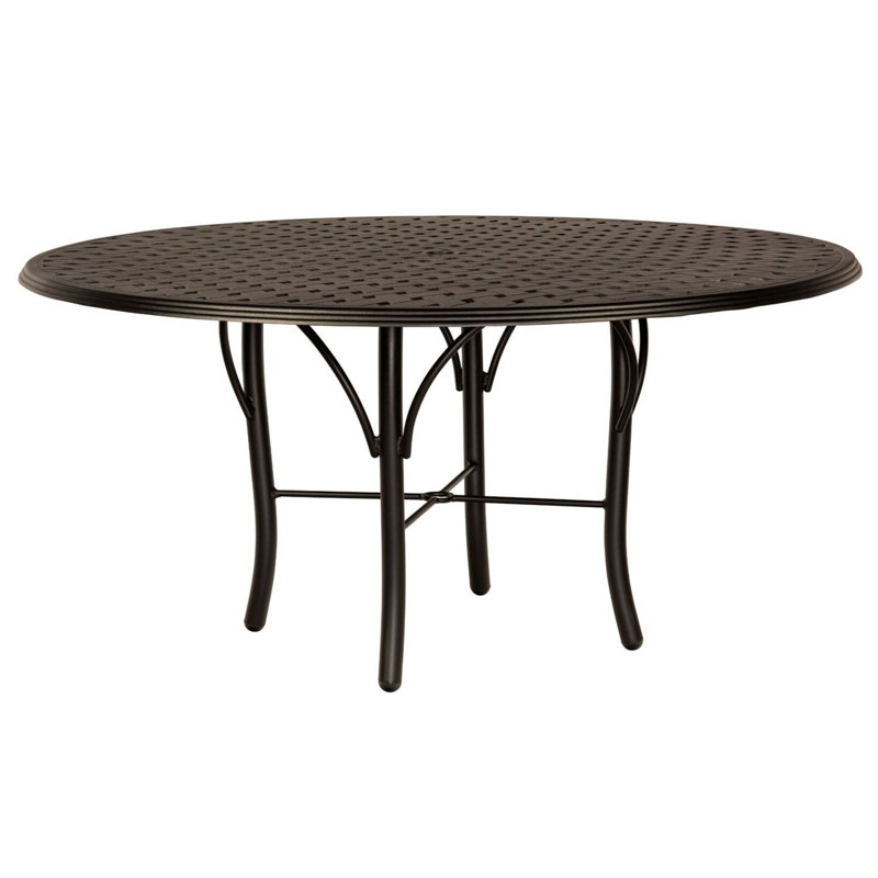 Complete Table Outdoor Round Dining Table, Textured Black