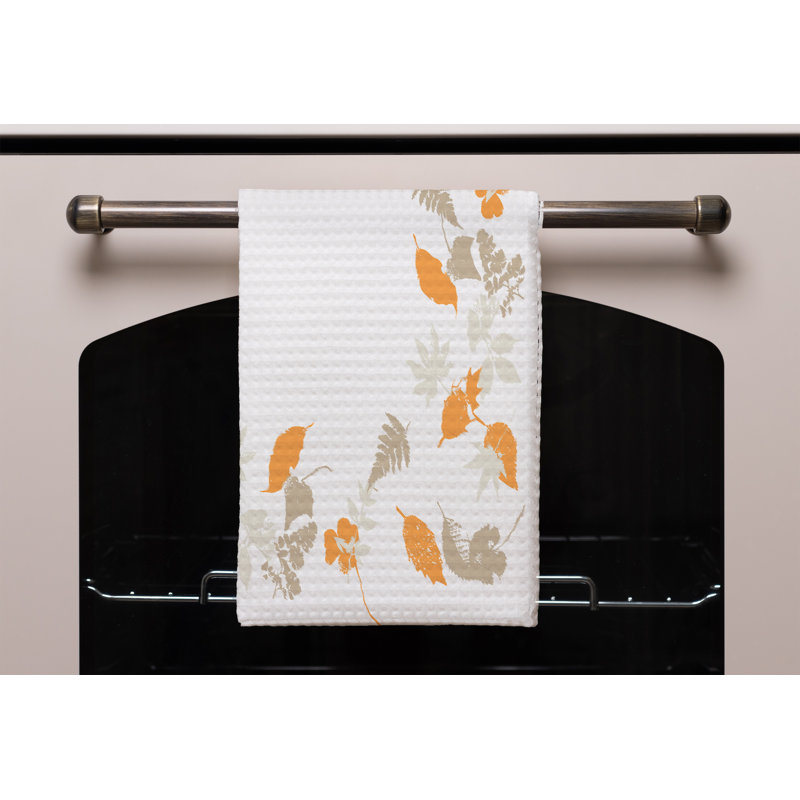 Cotton Floral Waffle Tea Towel Kitchen Towel