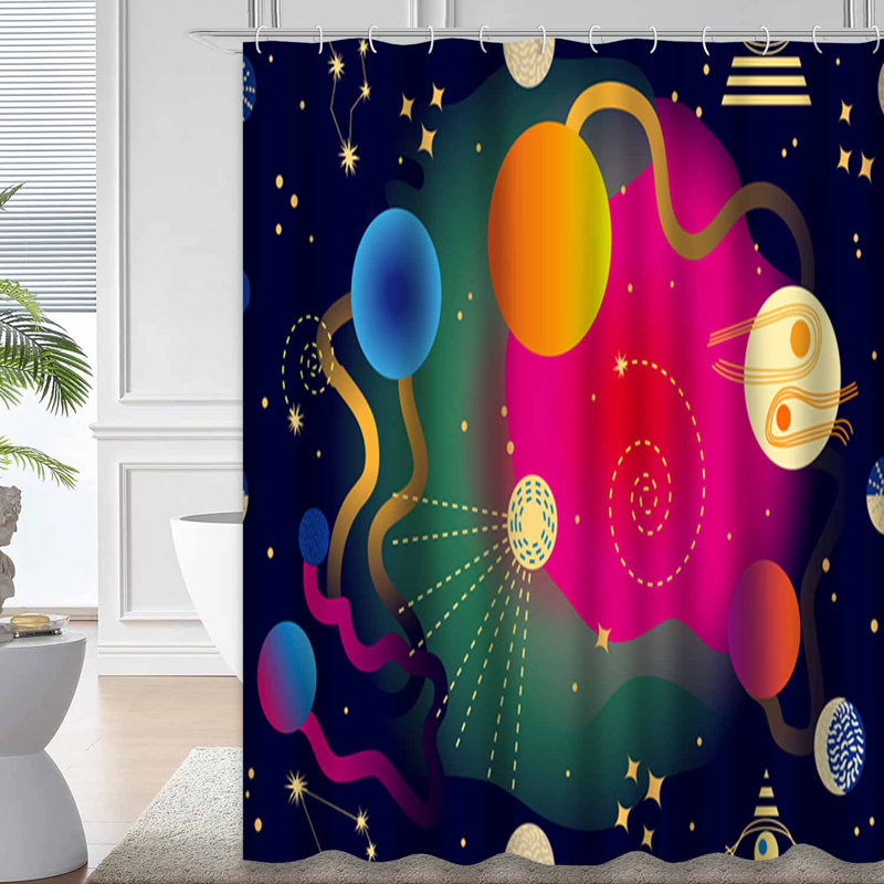 Rideau de douche Abstract Space, L 72 po x l 84 po