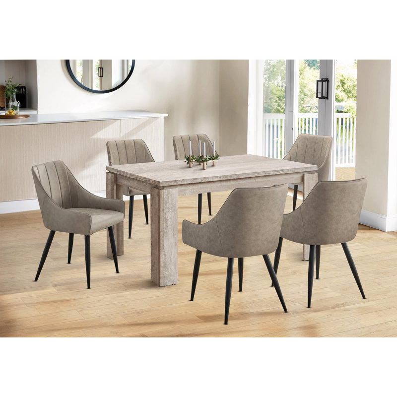 Table de salle à manger, rectangulaire, 60 po, cuisine, salle à manger, contemporaine, Taupe