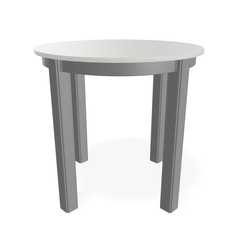 Outdoor Round Side Table, Snow/Graphite, Acrylic