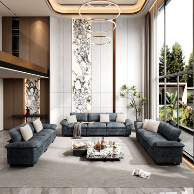 7-piece Upholstered Modular Sectional Sofa Cloud Couch