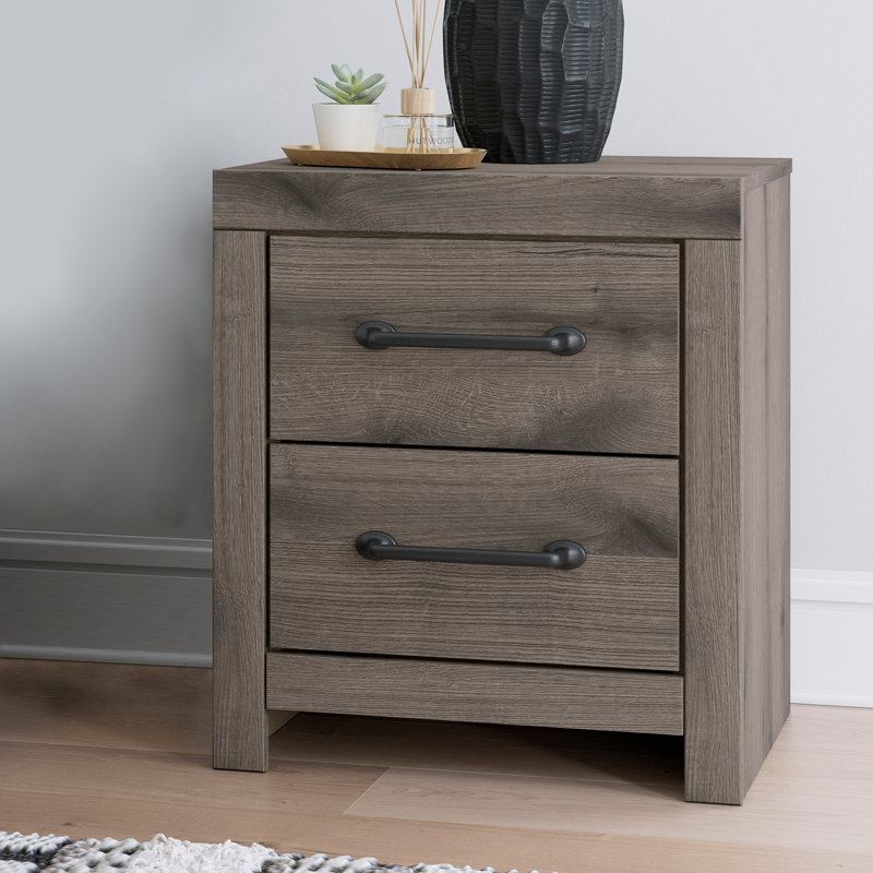 Kaysah 2 Drawer Nightstand, Brown/Gray